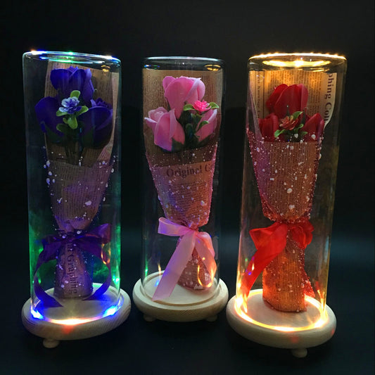 Permanent Flower Cylinder Cork Glass Vase Wish Dry Flower Diy Vase Desktop Decoration