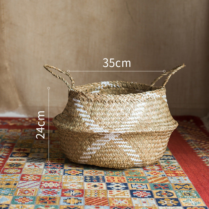 Straw storage basket, storage basket can be folded