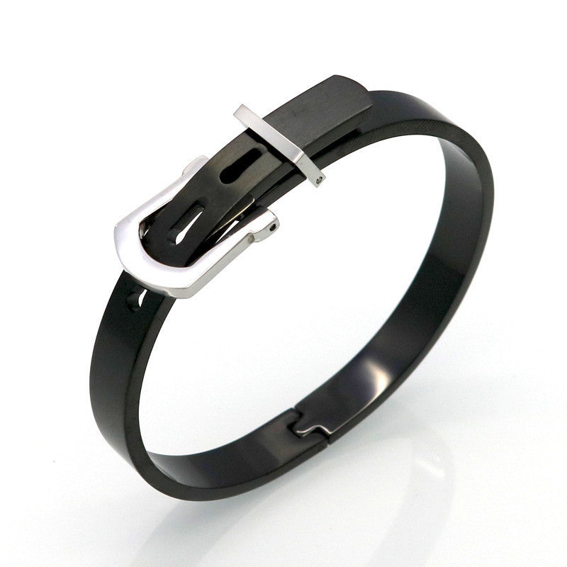 Belt buckle adjustable bracelet titanium steel