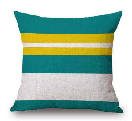Nordic yellow green geometric print cushion cover