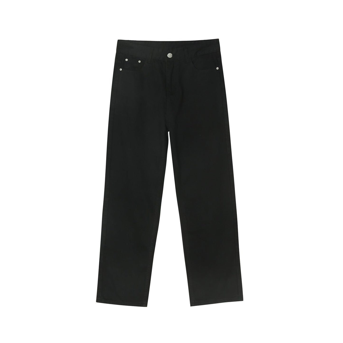 Black And White Basic Simple Jeans Men's Slim Trousers