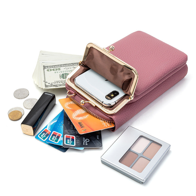 Women's vertical shoulder phone bag