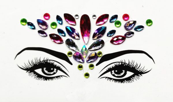 Acrylic Green Resin Diamond Face Sticker Rhinestone Face Sticker Crystal Diamond Eyebrow Sticker Diamond