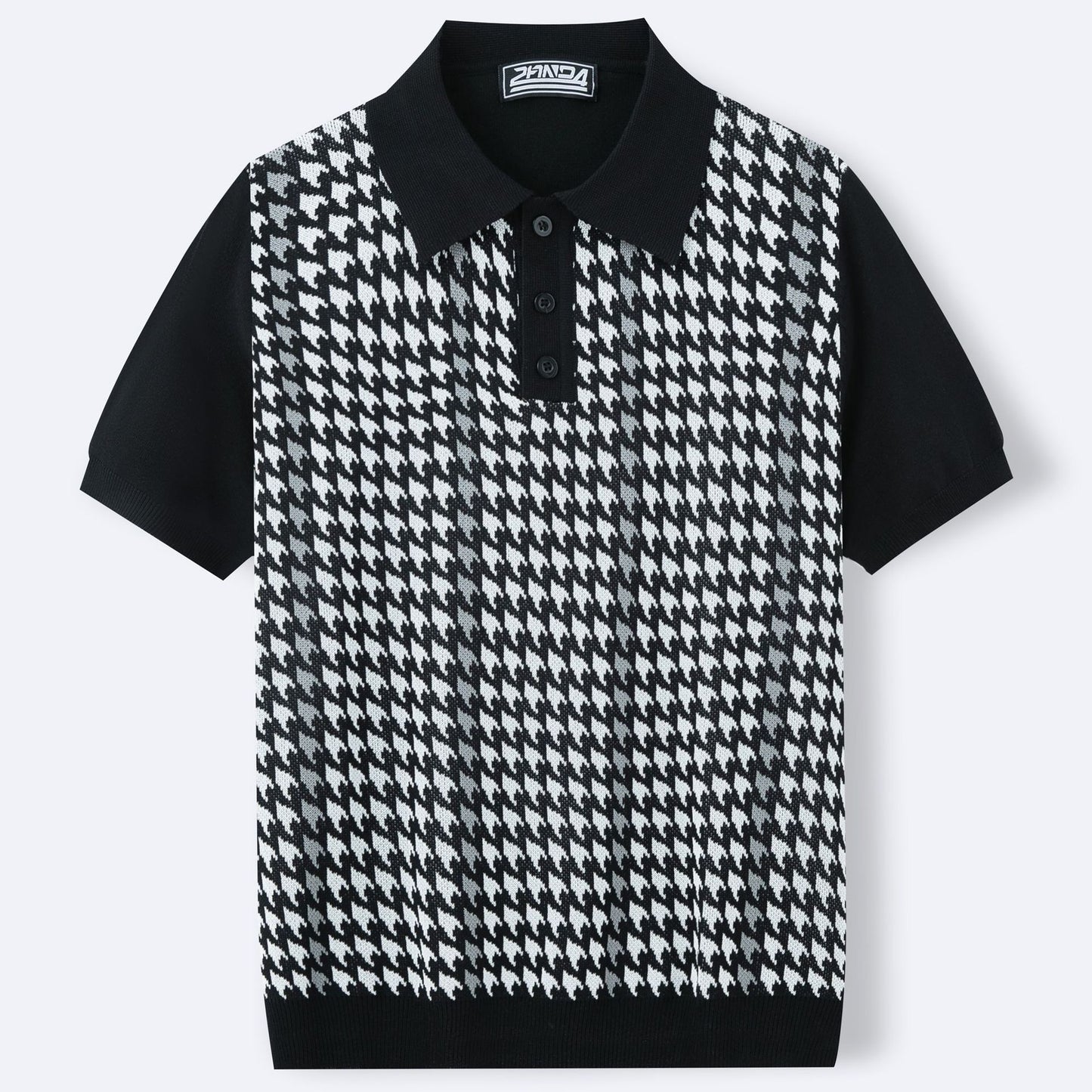 Houndstooth Jacquard Summer High-end Tencel Knitwear Top