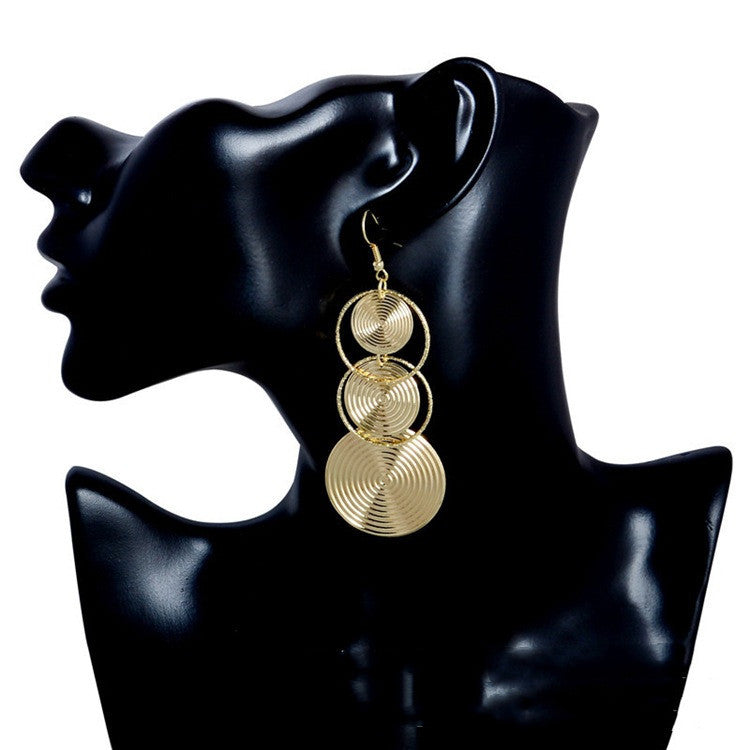 Circle Long Fashion Earrings Exaggerated Earrings Ear Hook Earrings