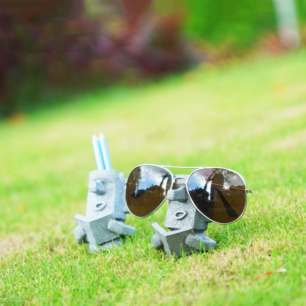 Sandstone Easter Island Moai Pen Pencil Holder Pen Container Storage Holder Carved Sculpture Home Office Desktop Decor