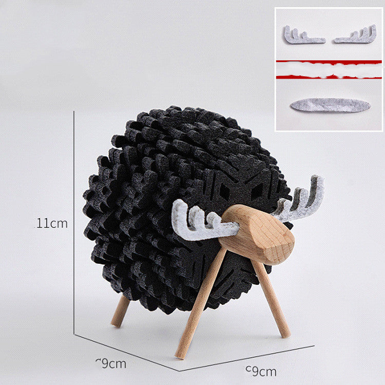 Sheep Elk Anti-Skid Absorbent Insulation Tea Ceremony Felt Coaster Japanese Style Creative Home Office