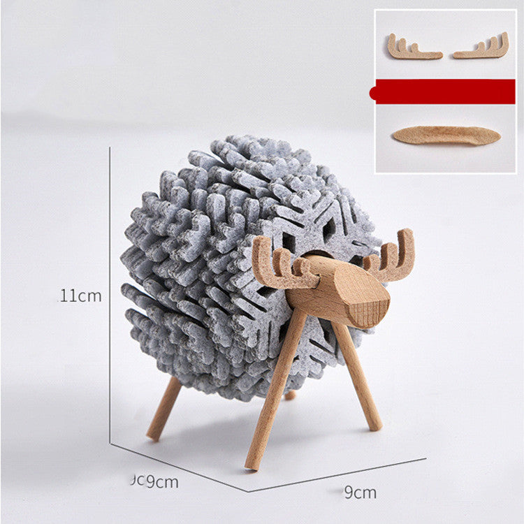 Sheep Elk Anti-Skid Absorbent Insulation Tea Ceremony Felt Coaster Japanese Style Creative Home Office