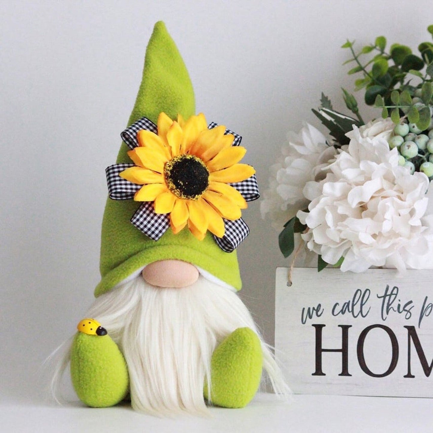 Sunflower Bumble Bee Striped Gnome Scandinavian Honey Bee Elfs Home Decorative Plush Doll Figurines Faceless Doll Ornament