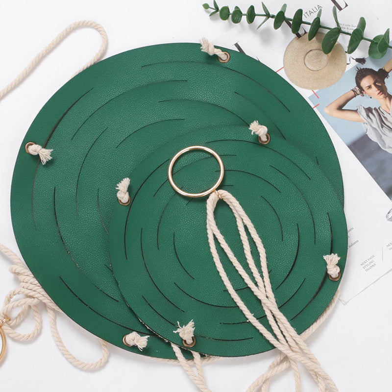 Leather Hanger Basket Macrame Planter â€?Boho Wall Hanging Flower Pot Holder