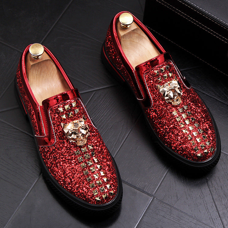 Casual Shoe Cover Foot Lazy Shoes Rivet Sequined Low-Top Single Shoes