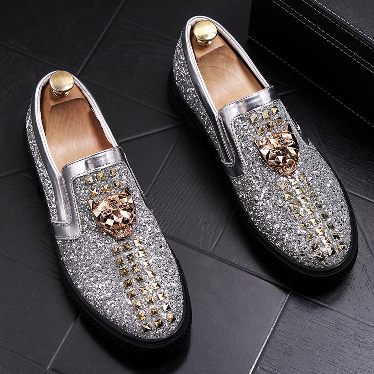 Casual Shoe Cover Foot Lazy Shoes Rivet Sequined Low-Top Single Shoes
