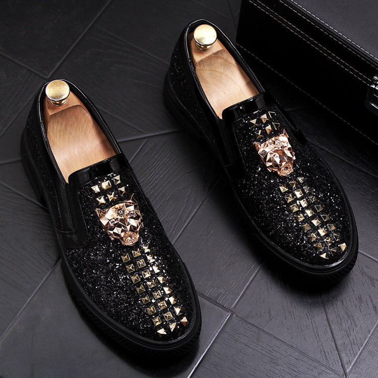 Casual Shoe Cover Foot Lazy Shoes Rivet Sequined Low-Top Single Shoes