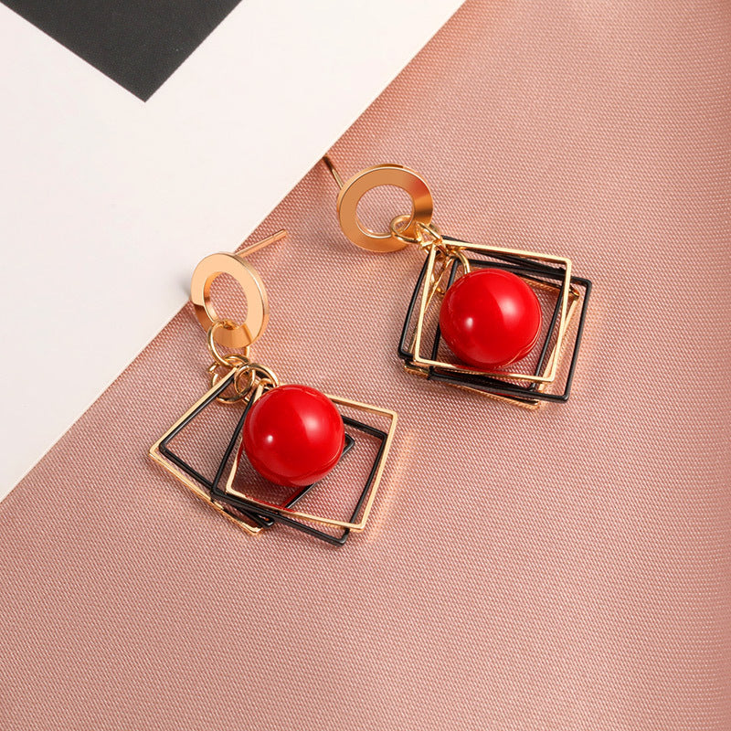 Earrings Female Temperament Korean Round Earrings Personality Geometric Earrings