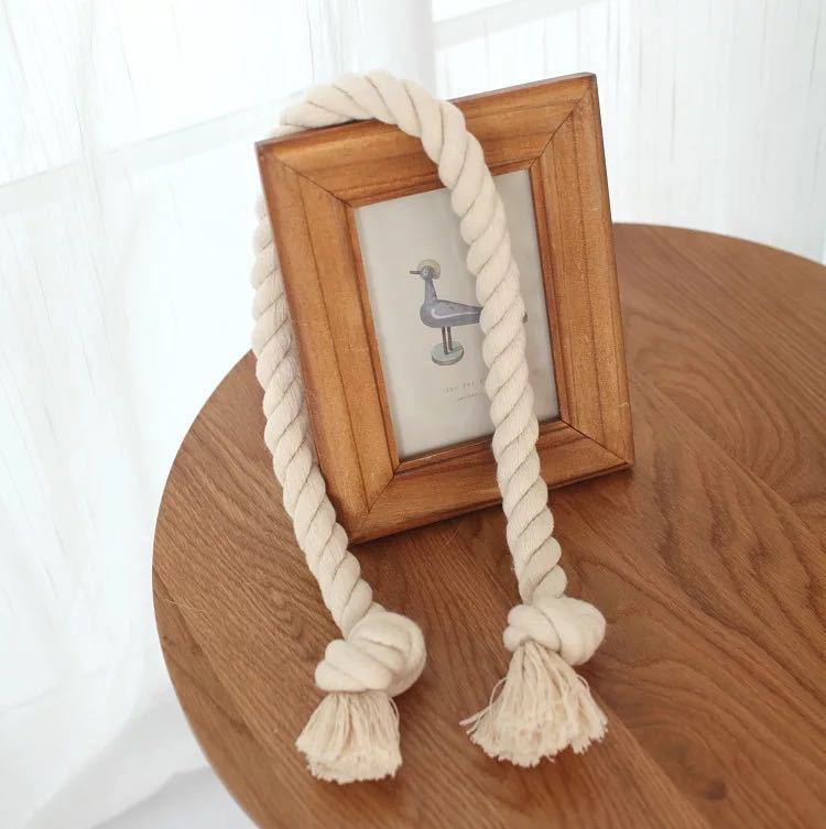 1 Pair Length 80Cm Thick Lines Twisted Decorative Drawstring-Foot Cotton Natural Rope Bags Curtain Buckle Straps Tying Home Decor