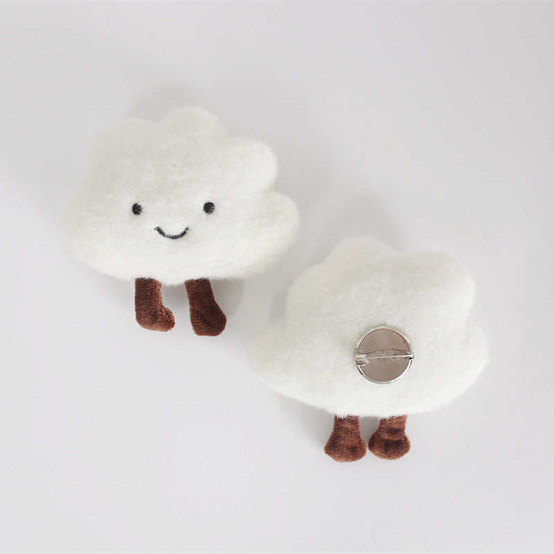 Plush Cute Big Cloud Brooch Japanese Creative White Cloud