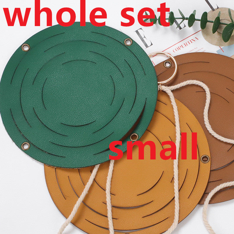 Leather Hanger Basket Macrame Planter â€?Boho Wall Hanging Flower Pot Holder