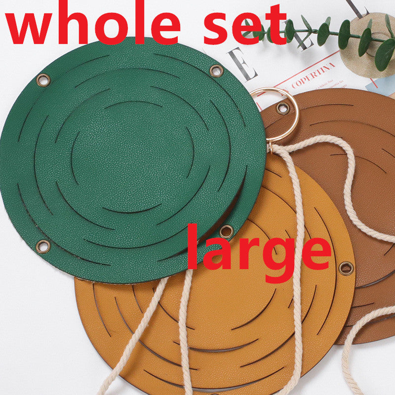 Leather Hanger Basket Macrame Planter â€?Boho Wall Hanging Flower Pot Holder