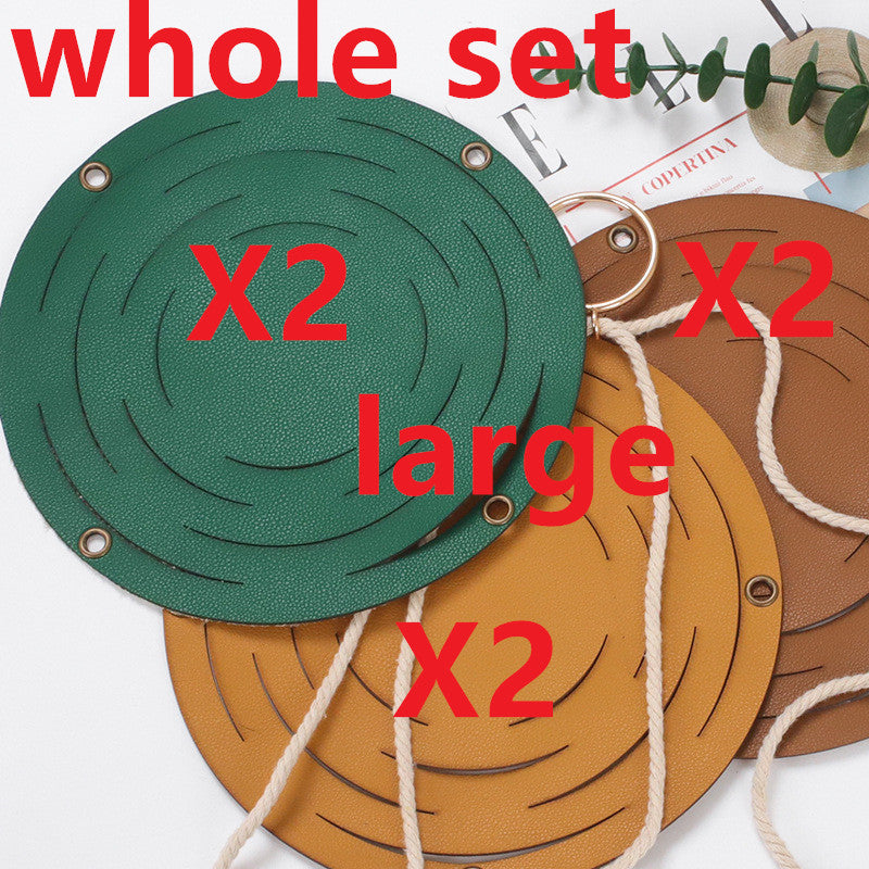 Leather Hanger Basket Macrame Planter â€?Boho Wall Hanging Flower Pot Holder