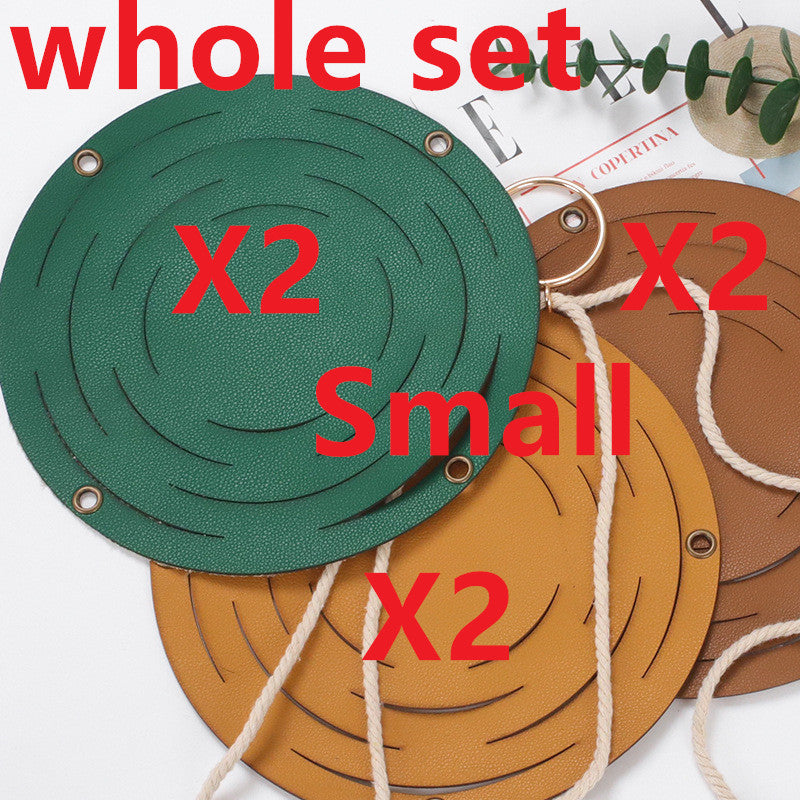 Leather Hanger Basket Macrame Planter â€?Boho Wall Hanging Flower Pot Holder