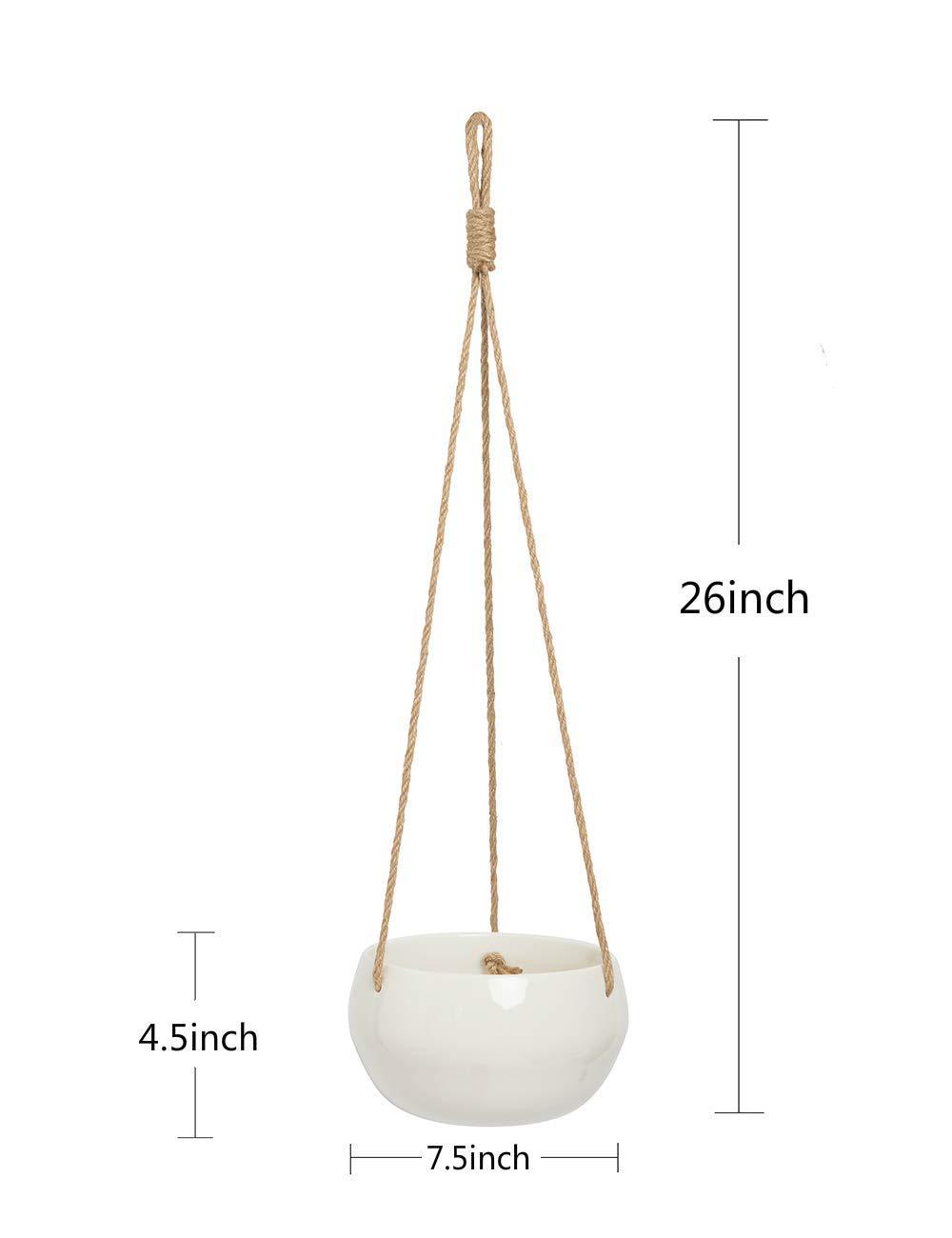 Spot Nylon Rope Hemp Rope Wall Hanging Ceramic Flowerpot- Indoor Succulent Potted Decoration