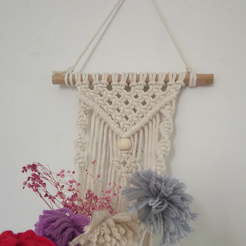 Hand-woven Hanging Basket Hanging Pocket Bohemian Tapestry Hotel Living Room Bedroom Gardening Decoration Net Bag Aerial Strap