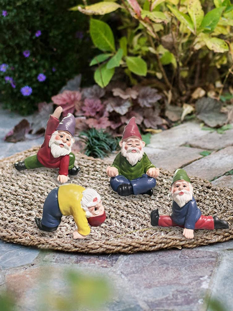 Yoga Drunken Dwarf Resin Crafts Decoration Miniature Gardening Ornaments Dwarf