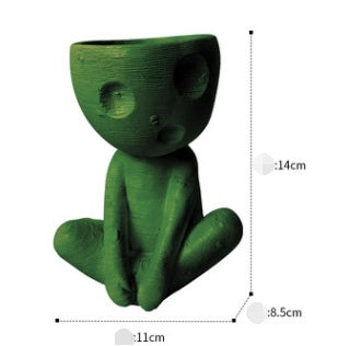 Nordic Creative Cute Tree Man Pot Ceramic Little People Body Flower Pots Home Office Ornaments Cartoon Succulent Plants Potted