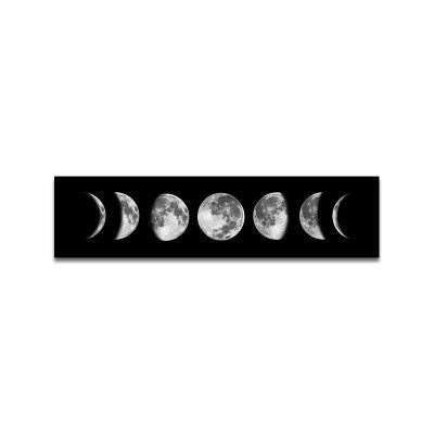 Lunar eclipse black and white canvas painting
