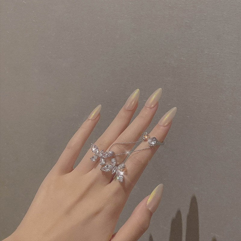 Zircon Butterfly Index Finger Ring