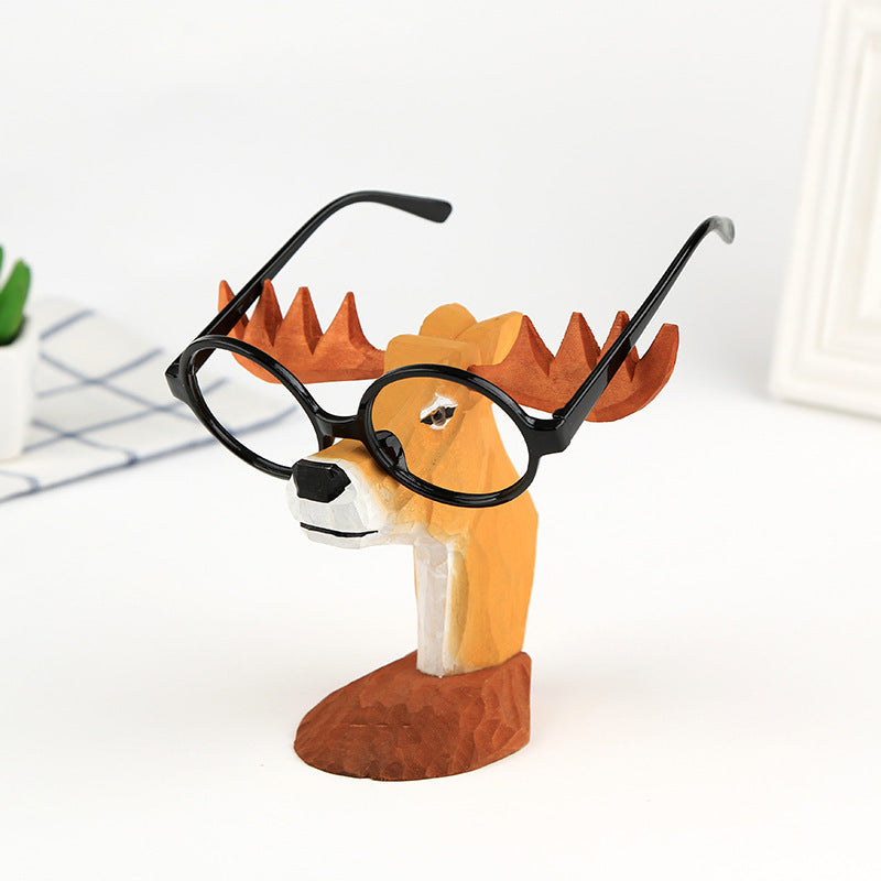 Solid Wooden Creative Fashion Glasses Frame Animal Retro Home Decor