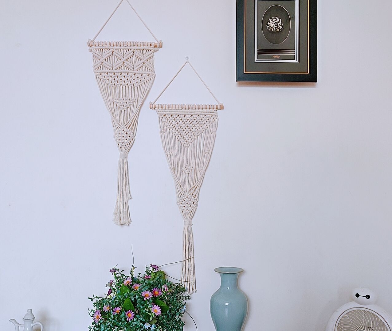 Nordic Style Woven Cotton Hanging Basket Gardening Hanging Net Pocket Flower Basket