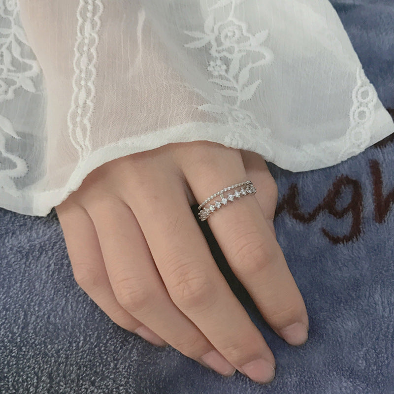 Crown Ring Flash Diamond Index Finger Ring