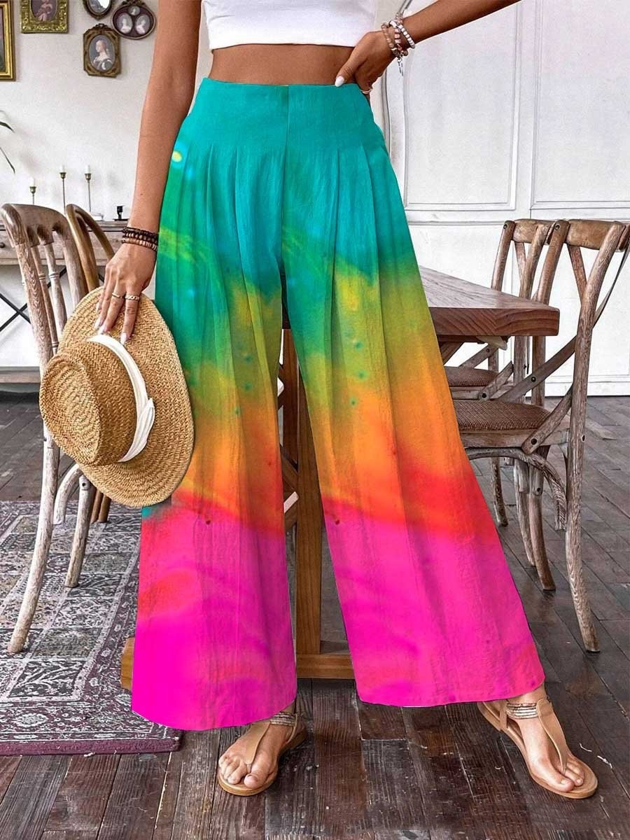 Elegant High Waist Wide Leg Women's Trousers