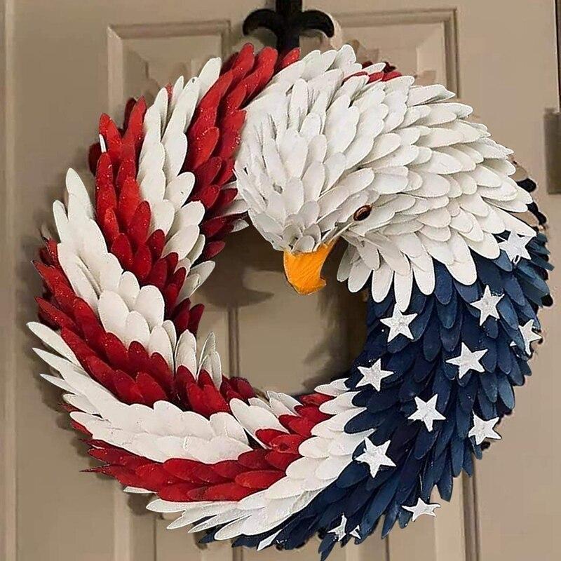 American Eagle Garland Door Decoration Patriotic Eagle 10 15 Inches