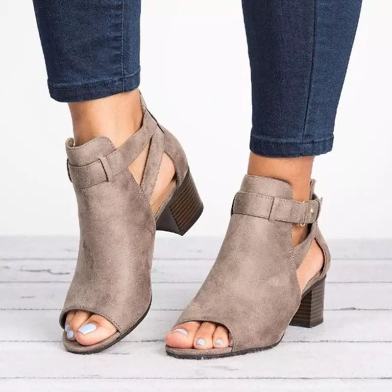 European And American Women's Back Zipper Sandals