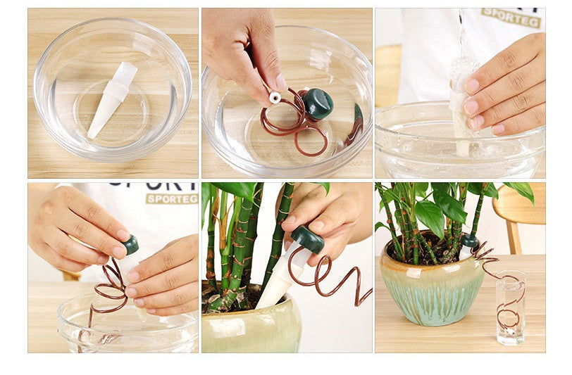 Ceramic Self Watering Spikes Automatic Plants Drip Irrigation Water Stakes For Indoor Outdoor Garden