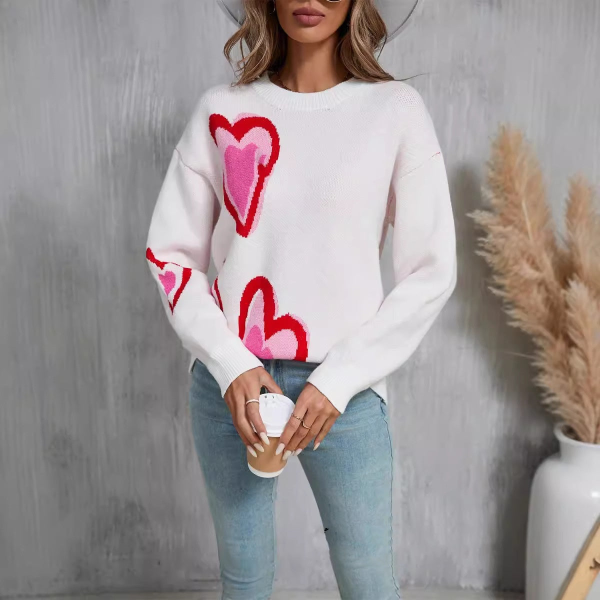 Women's Sweater Love Peach Plus Size