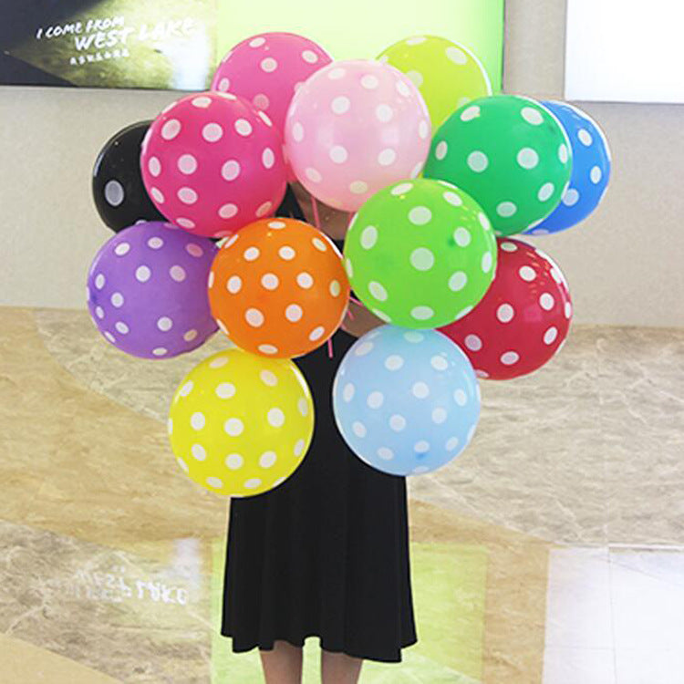 12pcs Ladybug Black Red White Spot Latex Balloons Wave Point Globos  Minnie Birthday Wedding Polka Dot Ballons Party Decor