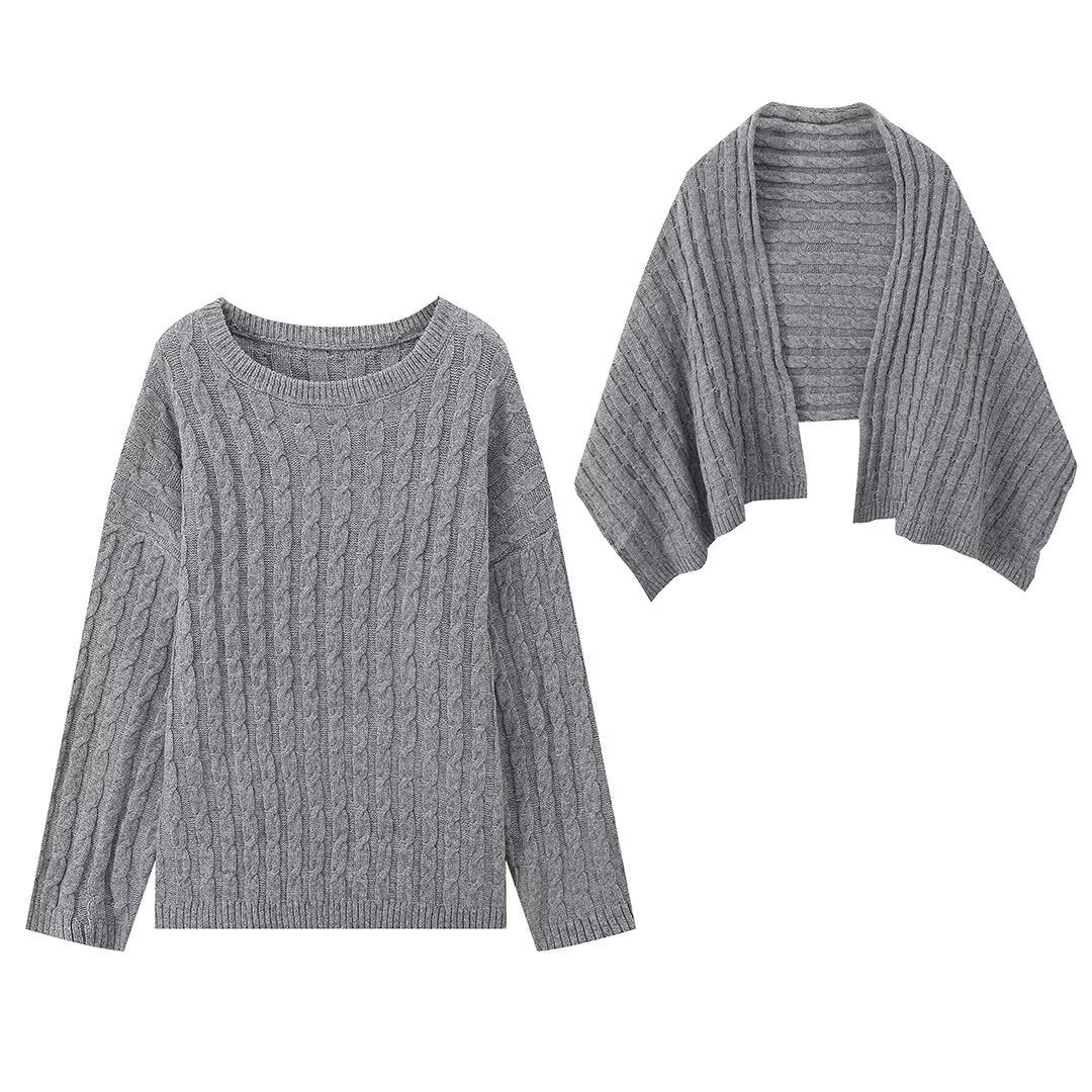 Women's Fashion Minimalist Long Sleeve Knitted Sweater