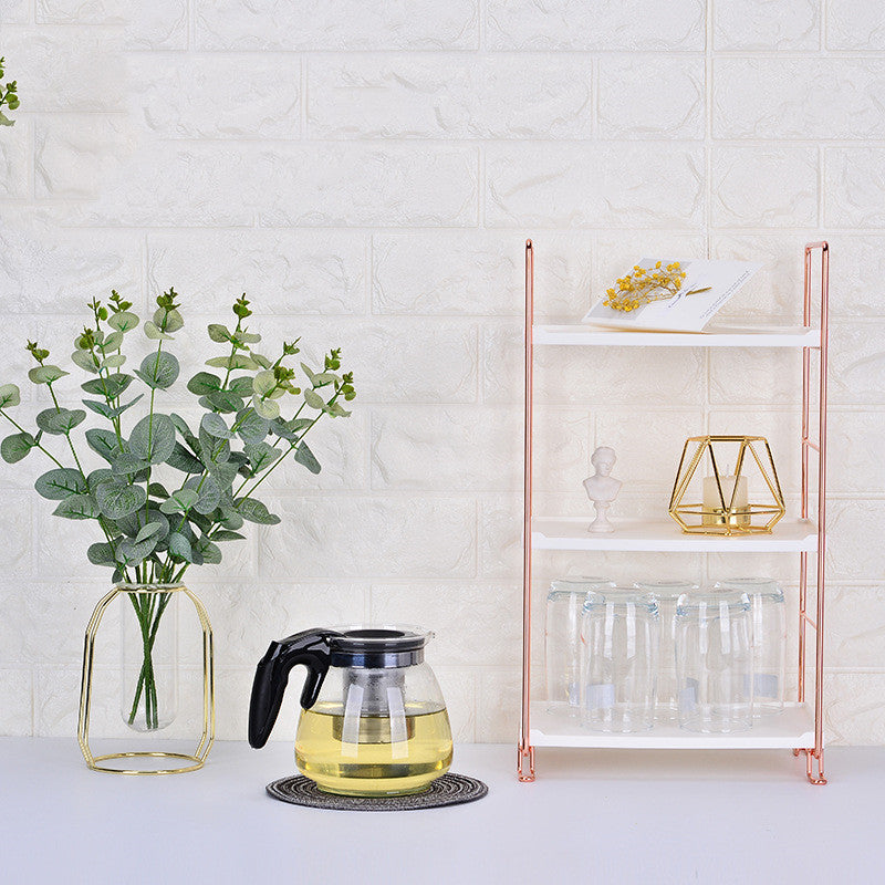 Rose Gold Tabletop Iron Rack