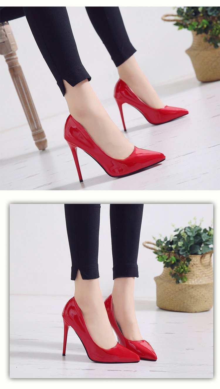 Spring and summer new versatile rubber stiletto Pu single shoe