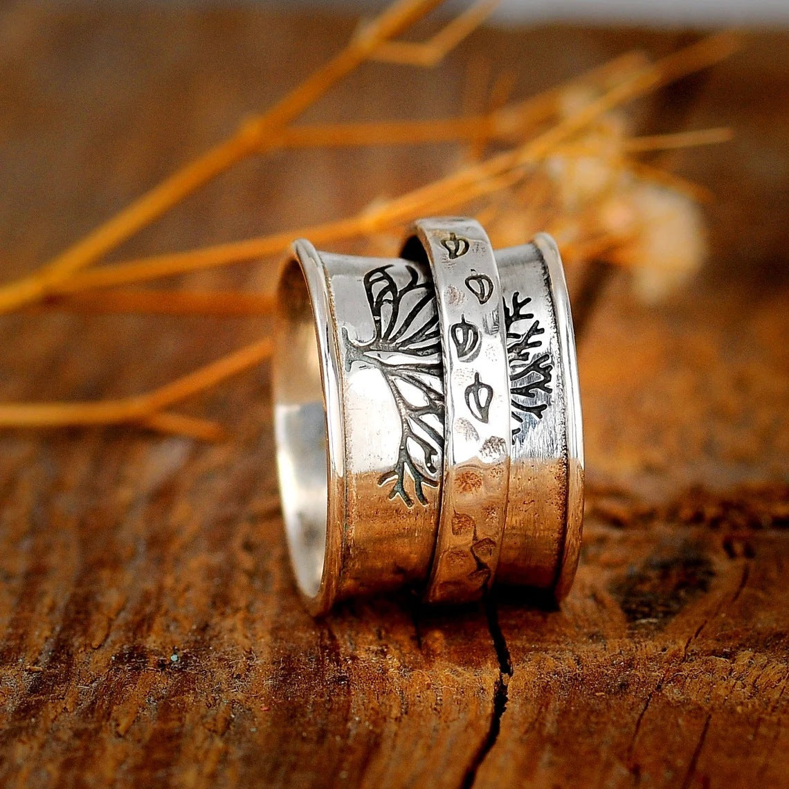 Retro Creative Rotatable Decompression Tree Of Life Ring