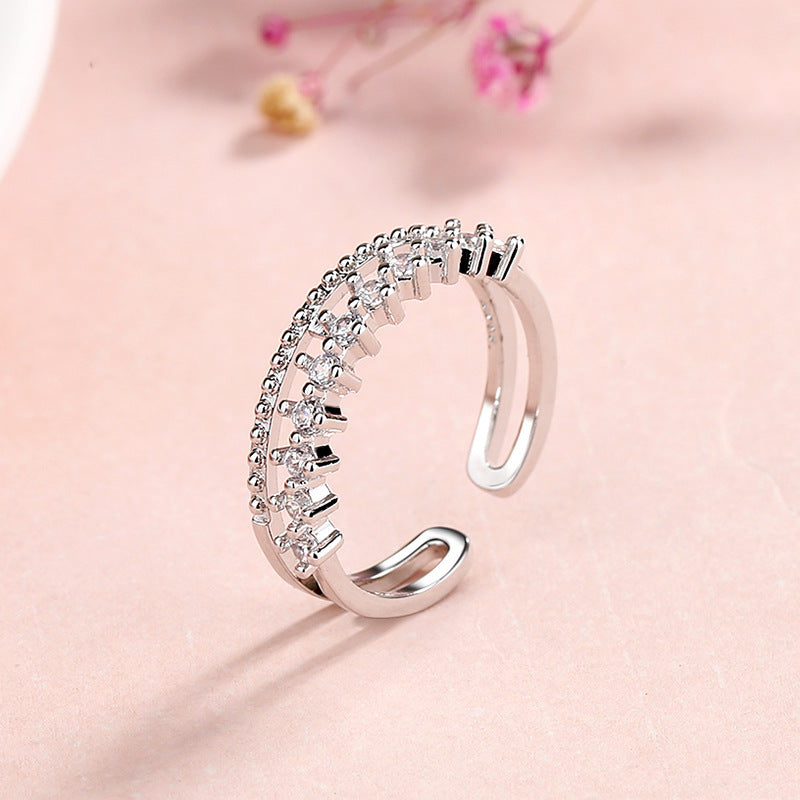 Crown Ring Flash Diamond Index Finger Ring