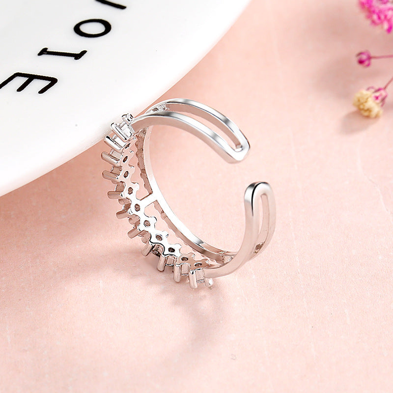 Crown Ring Flash Diamond Index Finger Ring