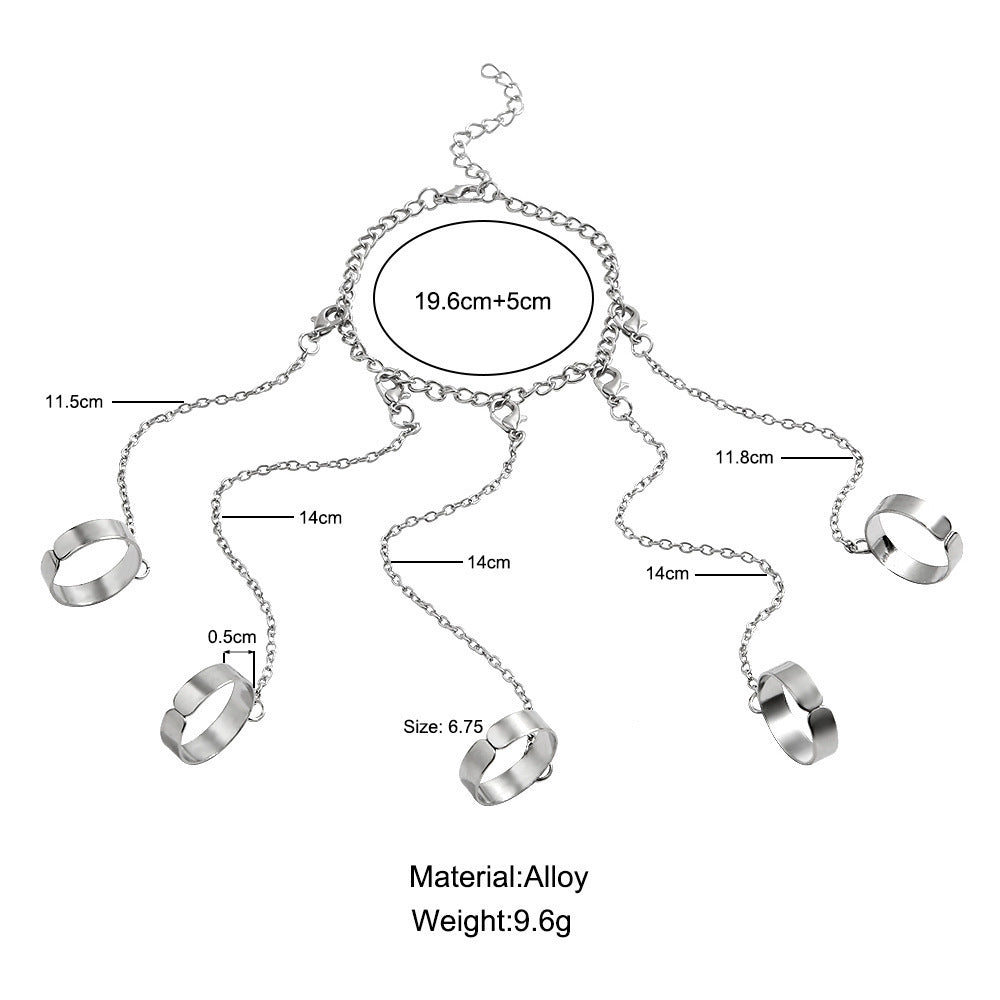 Fashion Punk Finger Siamese Bracelet Ring