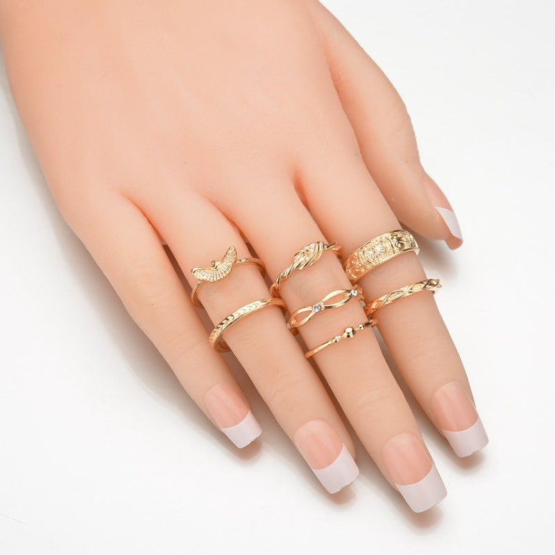 European and American fashion ring set 12-piece ring set diamond ring ring joint ring female ring
