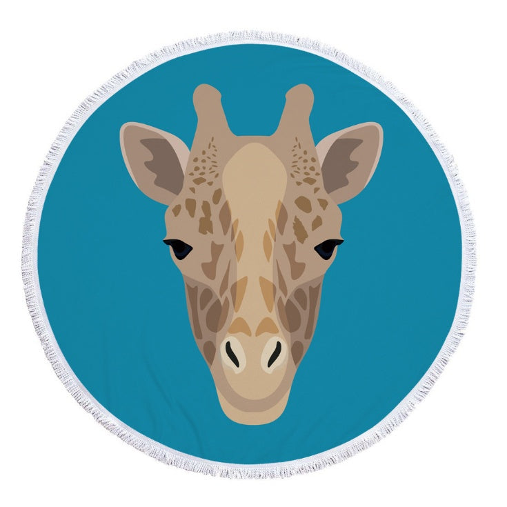 Round fringed beach towel