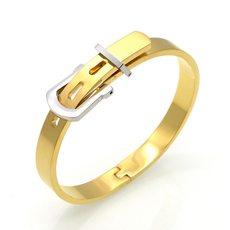 Belt buckle adjustable bracelet titanium steel