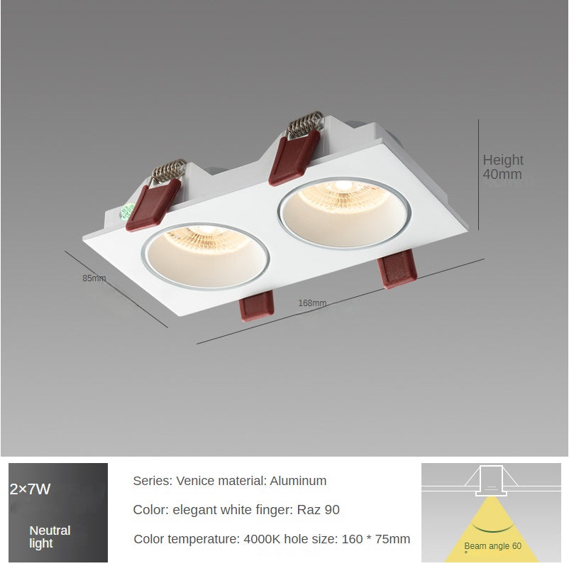 Spotlight Led Embedded Rectangular Living Room Without Main Light